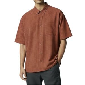 REI Men’s XXL Rust Red Nylon Polyester Short Sleeve Button Down Shirt